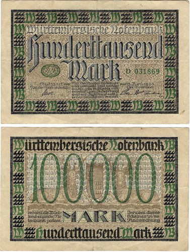 100 000 mark 1923 - mark, stuttgart