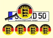 4 x Nummernschild Aufkleber