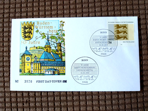 Brd 2002 fdc jahre baden - 2002,