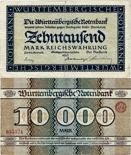 000 mark 1923 stuttgart - 10.000,