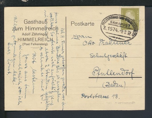 Bahnpost karte deutsches reich - bahnpost,