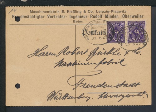Bahnpost mef infla paar - mef,