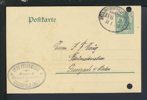 Bahnpost ganzsache deutsches - bahnpost,